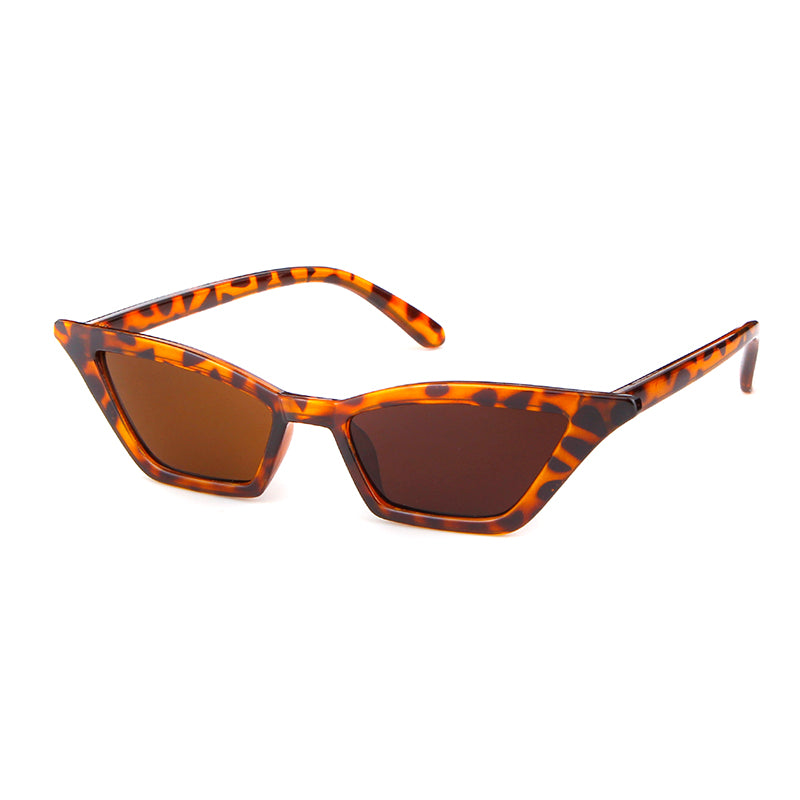 STORY 2024 Retro Red Cat Eye Sunglasses,Fashion Skinny Frame SunGlass,Black Leopard Shades