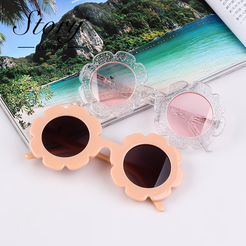 New Fashion Children's Cartoon Cute Fashion Style Sunflower Sunglasses Sunshade Versatile Children's Sunglasses
