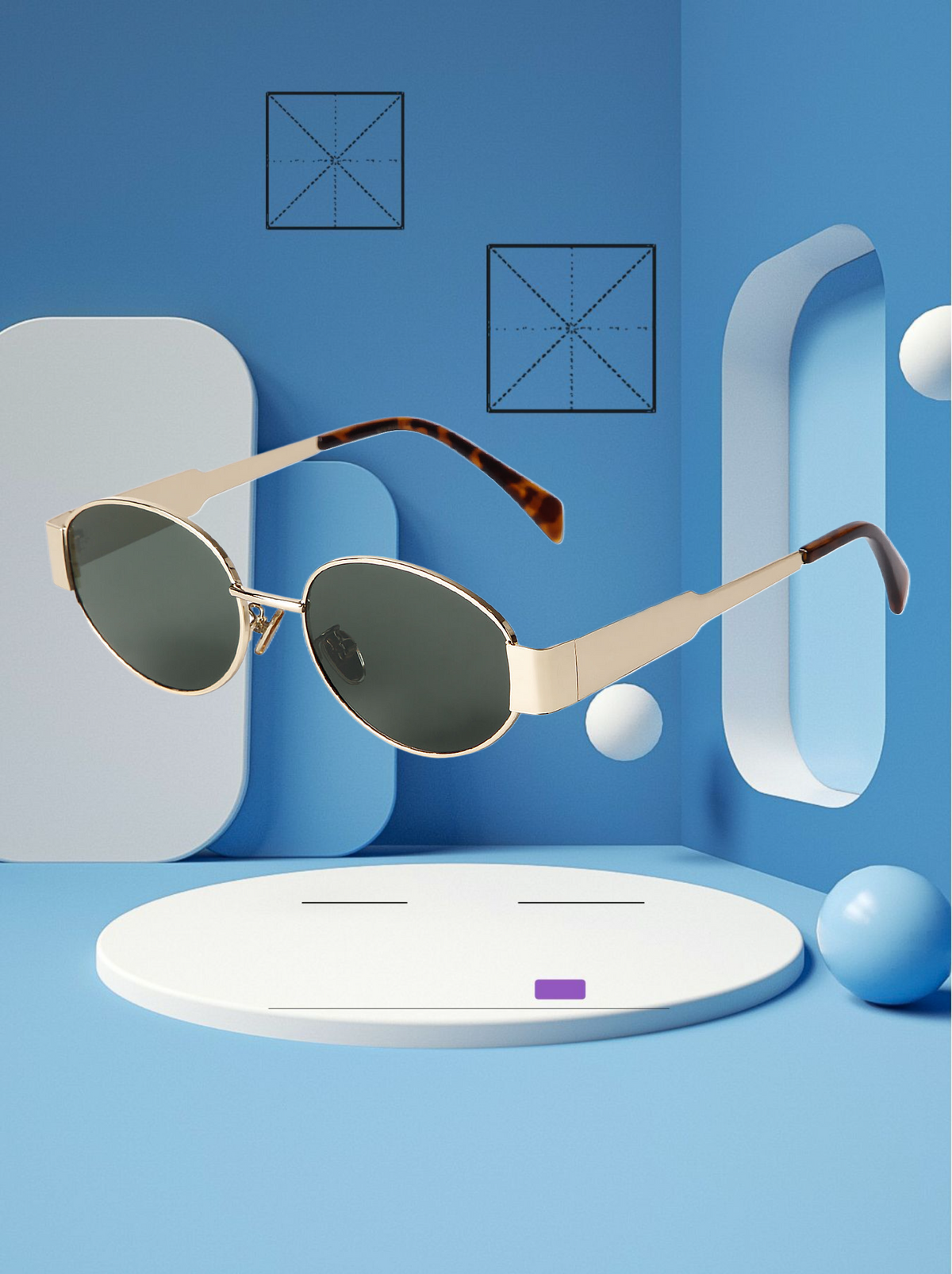 Oval sunglasses small round metal fashion sunglasses