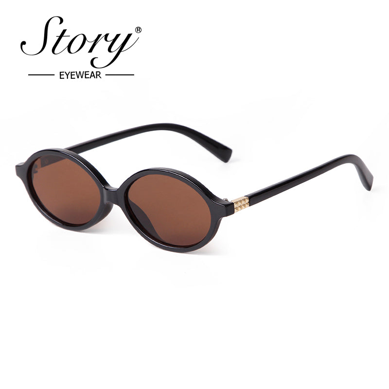 2024 New European and American Fashion Elliptical Small Frame Sunglasses for Women High Grade Sunglasses for Women