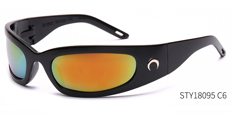 2024 New Trendy Colorful Reflective Glasses,Fashion Cross Mirror Sunglasses,Outdoor Unisex Cycling Sports Sunglasses