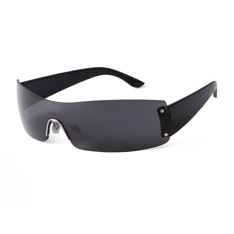 2024 New Integrated Fashion Sunglasses, Personalized Fashion Large Frame Windshields, Trendy Matching Sunglasses for Women