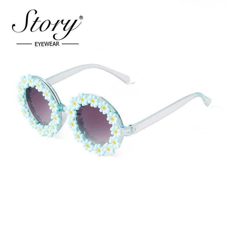 2024 New Children's Personalized Daisy Sunglasses Fashion Versatile Cute Sweet Sunglasses UV Protection