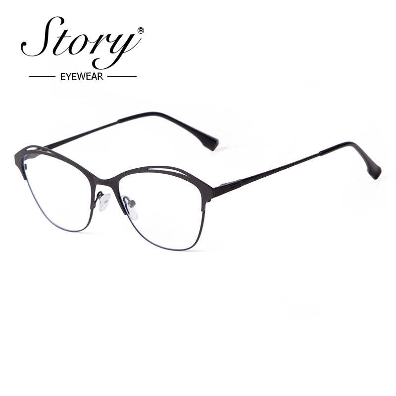 2024 New Women's Cat's Eye Frame Anti Blue Light Glasses, Fashion Trend Matching Glasses Frame