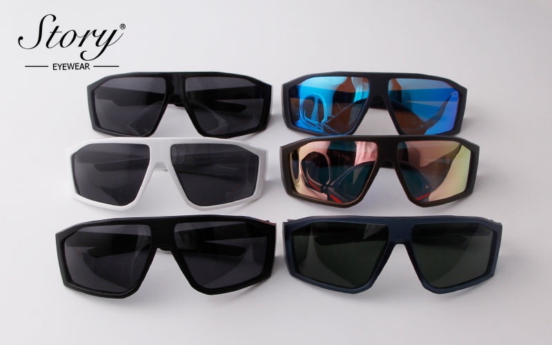 Polarized Cycling Colorful Sunglasses Large Frame Anti UV Sunglasses Men  2024