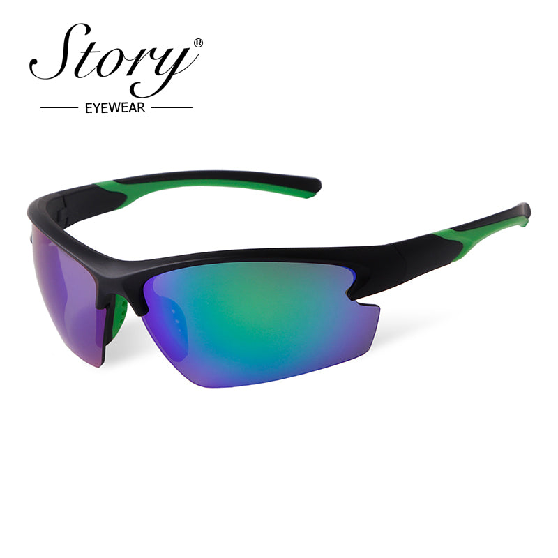Fashionable all-in-one Reflective Sunglasses, European and American trends,Personalized Color film sports mirrors,Large Frame Windshields