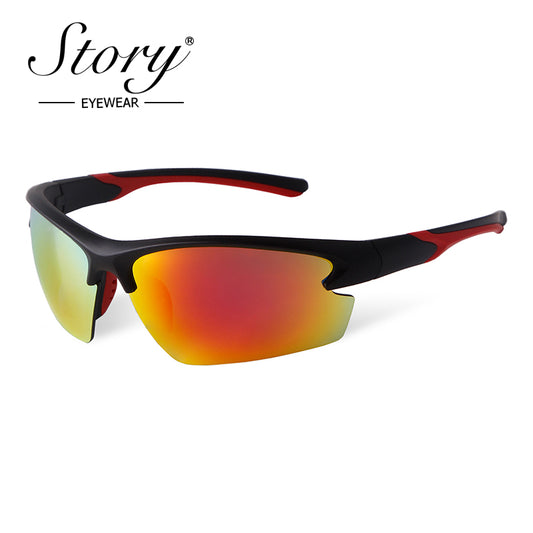 Fashionable all-in-one Reflective Sunglasses, European and American trends,Personalized Color film sports mirrors,Large Frame Windshields