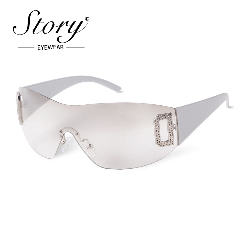 Sports sunglasses,Fashion integrated large frame goggles, personalized sunglasses for women
