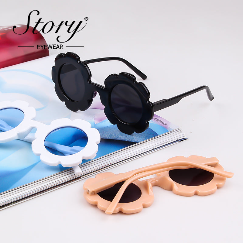 New Fashion Children's Cartoon Cute Fashion Style Sunflower Sunglasses Sunshade Versatile Children's Sunglasses