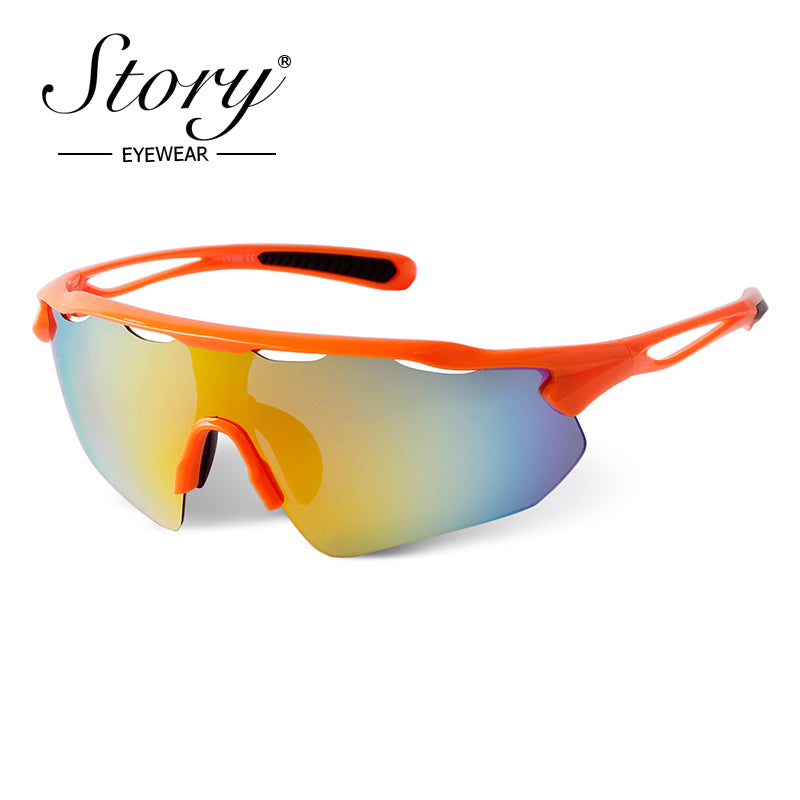 2024 Men's Cycling Glasses, Colorful Large Frame Sunglasses, Eye Protection Sunglasses, Women's Outdoor Sports Glasses