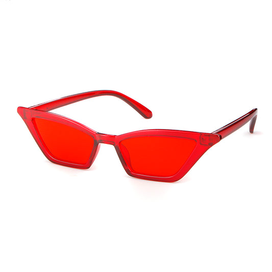STORY 2024 Retro Red Cat Eye Sunglasses,Fashion Skinny Frame SunGlass,Black Leopard Shades