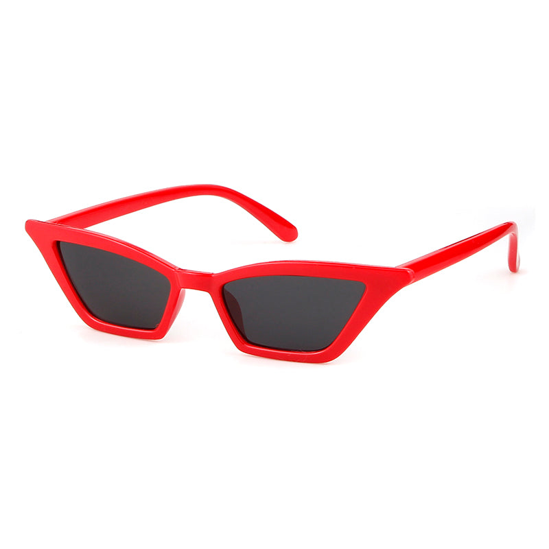 STORY 2024 Retro Red Cat Eye Sunglasses,Fashion Skinny Frame SunGlass,Black Leopard Shades