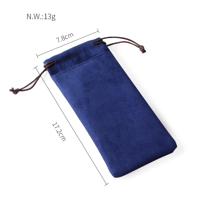 2024 New Double sided Drawstring Velvet Glasses Bag for Outdoor Travel Portable Glasses Bag