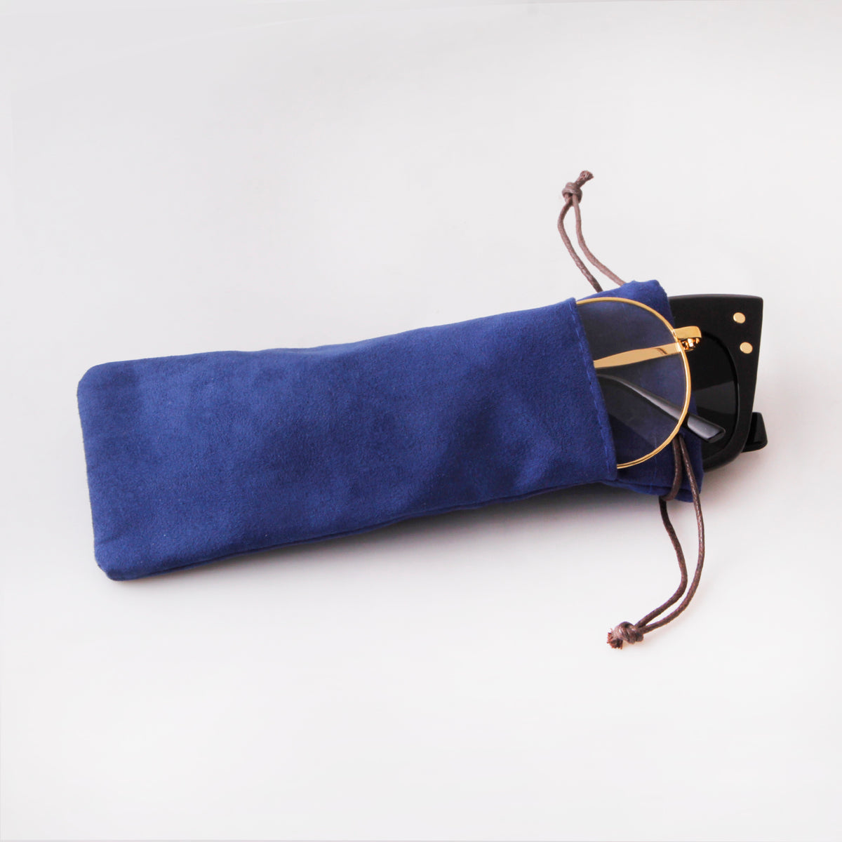 2024 New Double sided Drawstring Velvet Glasses Bag for Outdoor Travel Portable Glasses Bag