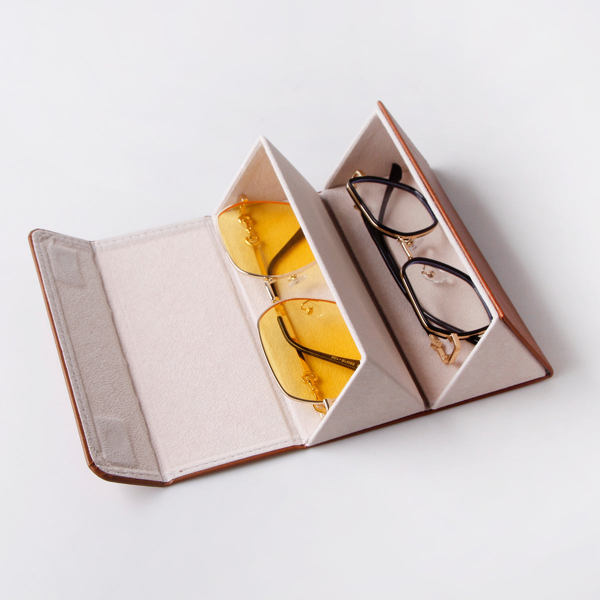 2-pack 2024 New 2-pack Sunglasses, Myopia Glasses Hanging Bag, Portable Large Capacity Travel Glasses Case, Two Grid Glasses Storage Box, Display Box Folding