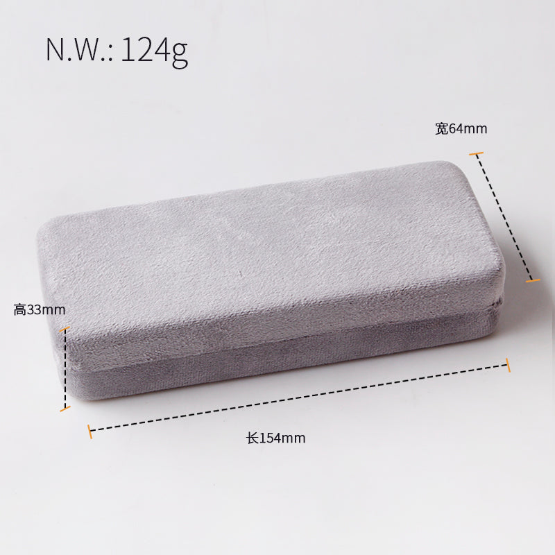 Flocking Box 2024 New Plush Glasses Box Vintage Instagram Girl Simple and Fashionable Pressure Resistant Sunglasses Storage Box Solid Color