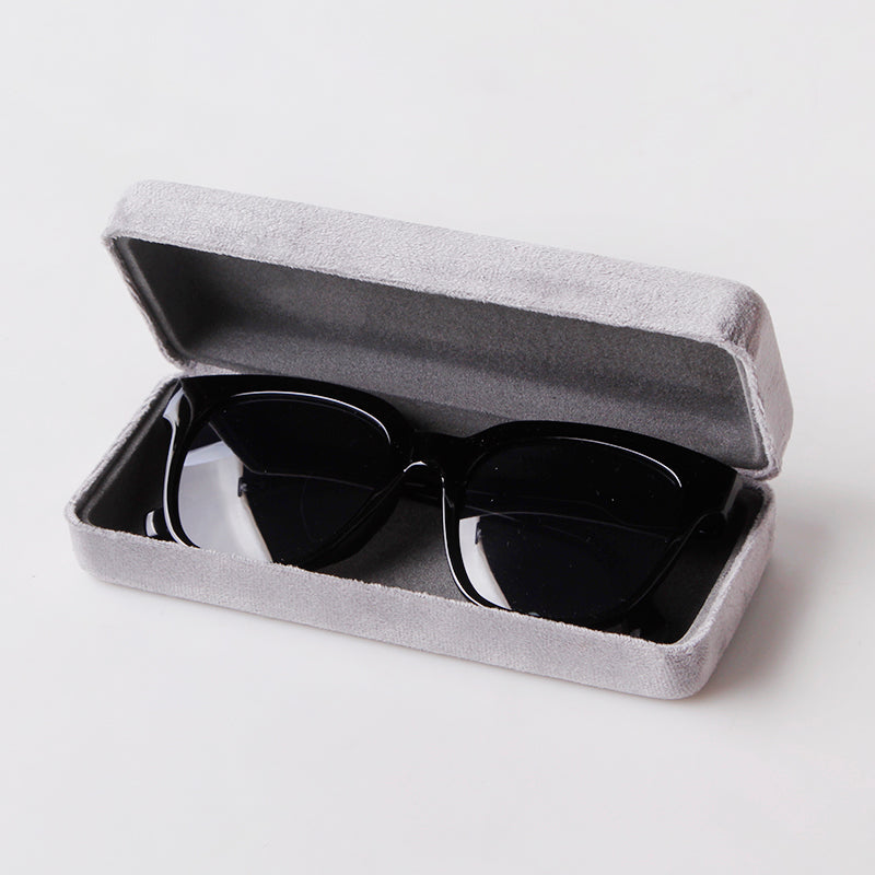 Flocking Box 2024 New Plush Glasses Box Vintage Instagram Girl Simple and Fashionable Pressure Resistant Sunglasses Storage Box Solid Color