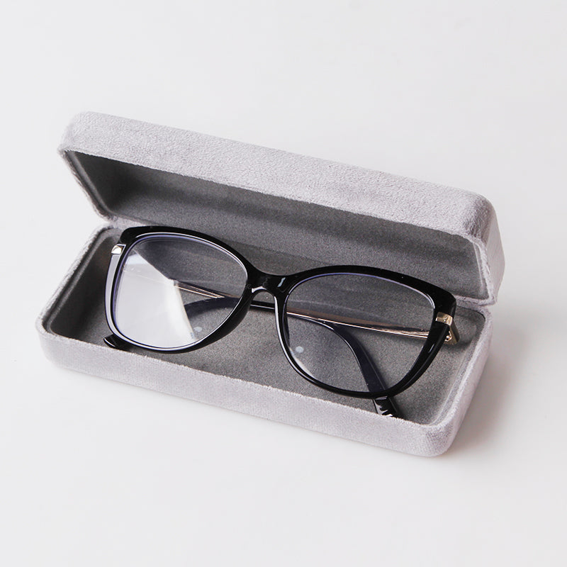 Flocking Box 2024 New Plush Glasses Box Vintage Instagram Girl Simple and Fashionable Pressure Resistant Sunglasses Storage Box Solid Color