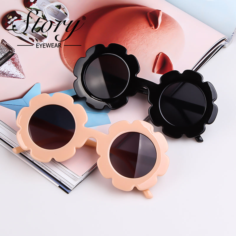 New Fashion Children's Cartoon Cute Fashion Style Sunflower Sunglasses Sunshade Versatile Children's Sunglasses