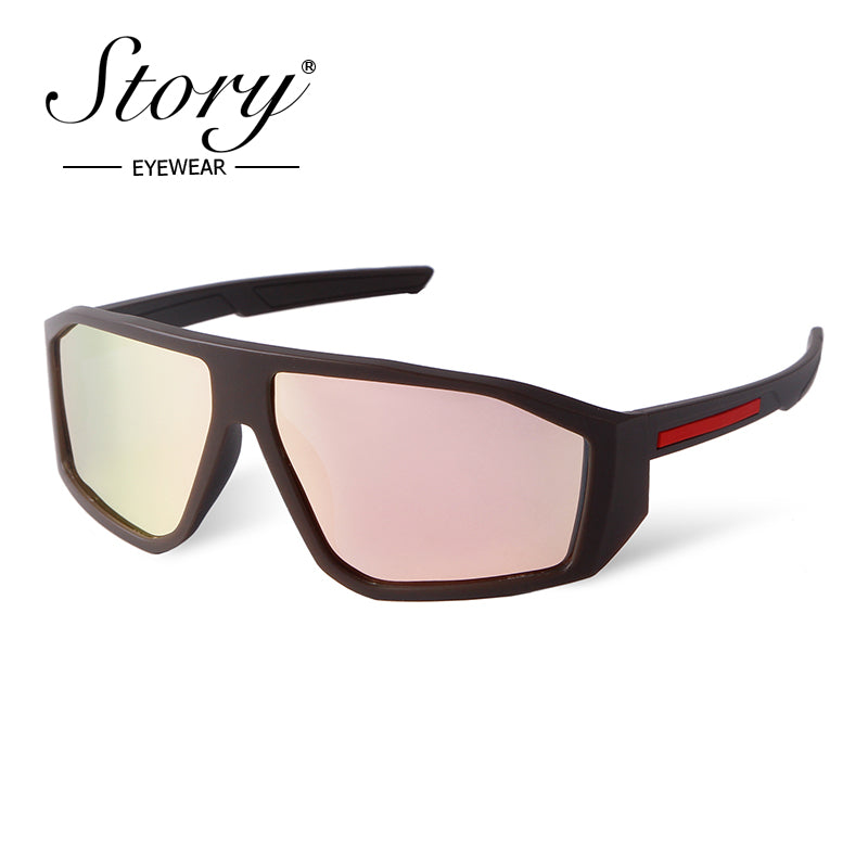 Polarized Cycling Colorful Sunglasses Large Frame Anti UV Sunglasses Men  2024