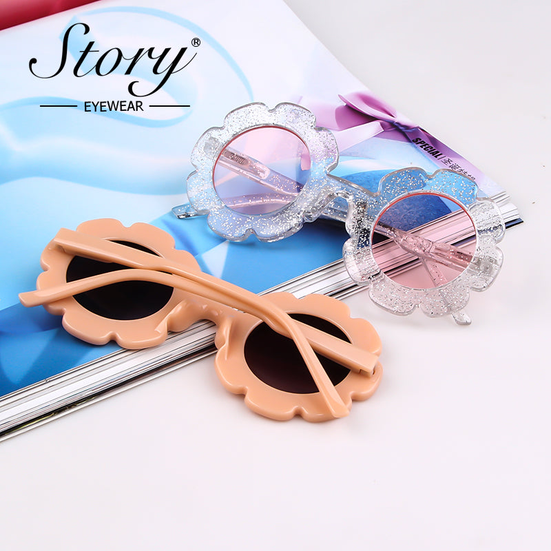 New Fashion Children's Cartoon Cute Fashion Style Sunflower Sunglasses Sunshade Versatile Children's Sunglasses
