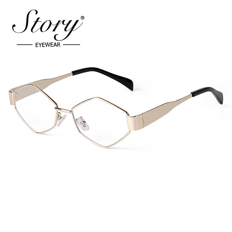Fashion Irregular Metal Sunglasses Women's Trendy Personality Wide Mirror Leg Sunglasses