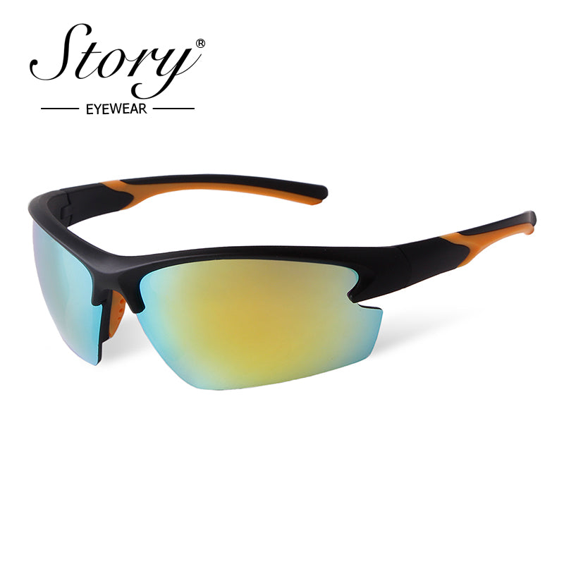 Fashionable all-in-one Reflective Sunglasses, European and American trends,Personalized Color film sports mirrors,Large Frame Windshields