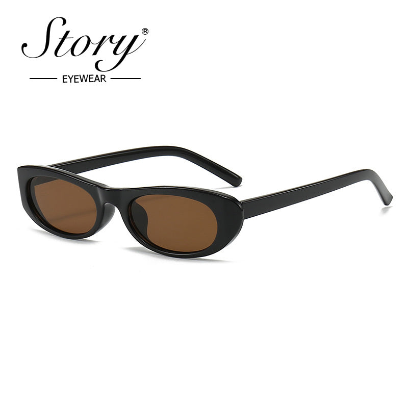 Fashion Versatile  Elliptical Sunglasses 2024 Personalized Small Frame  Sunglasses