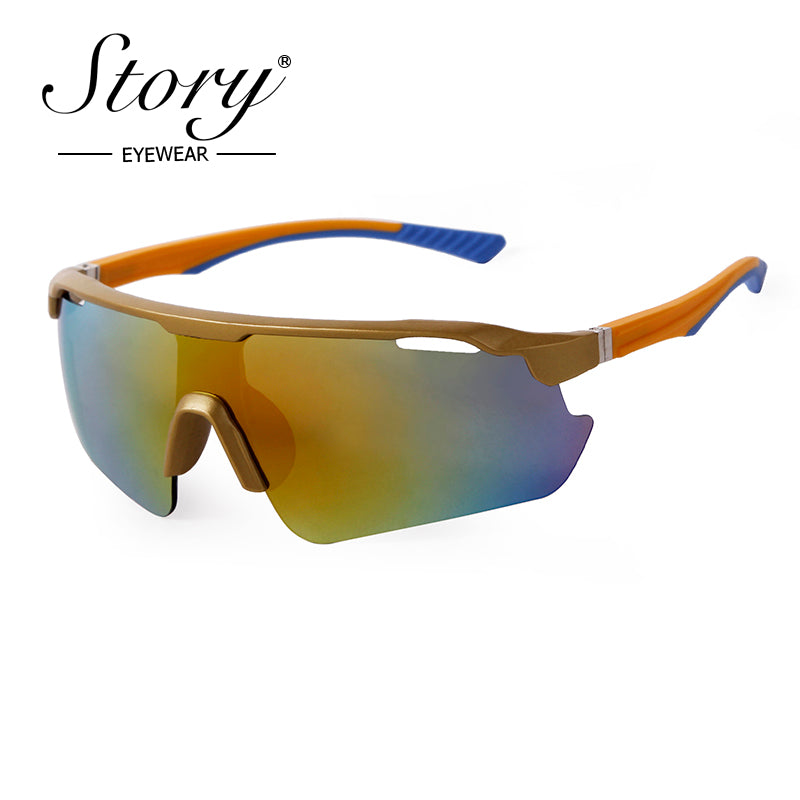 2024 New Colorful Bicycle Glasses, Men's Personality Trend, One Piece Sunglasses, Outdoor Sports Sunglasses