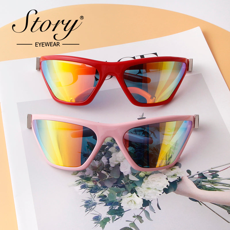 2024 New Celebrity Same Style Fashion Cat Eye Trendy Sunglasses Outdoor Cycling Personalized Fashion Sports Goggles