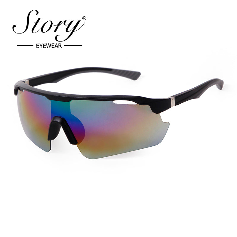 2024 New Colorful Bicycle Glasses, Men's Personality Trend, One Piece Sunglasses, Outdoor Sports Sunglasses