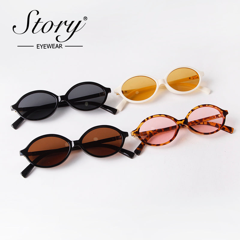2024 New European and American Fashion Elliptical Small Frame Sunglasses for Women High Grade Sunglasses for Women