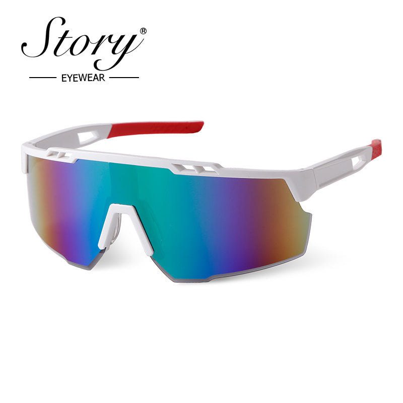New  personalized sunglasses, large frame integrated windproof glasses, men's and women's fashion cycling