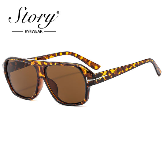 2024 Vintage women's sunglasses T-box sunglasses, trendy glasses for men