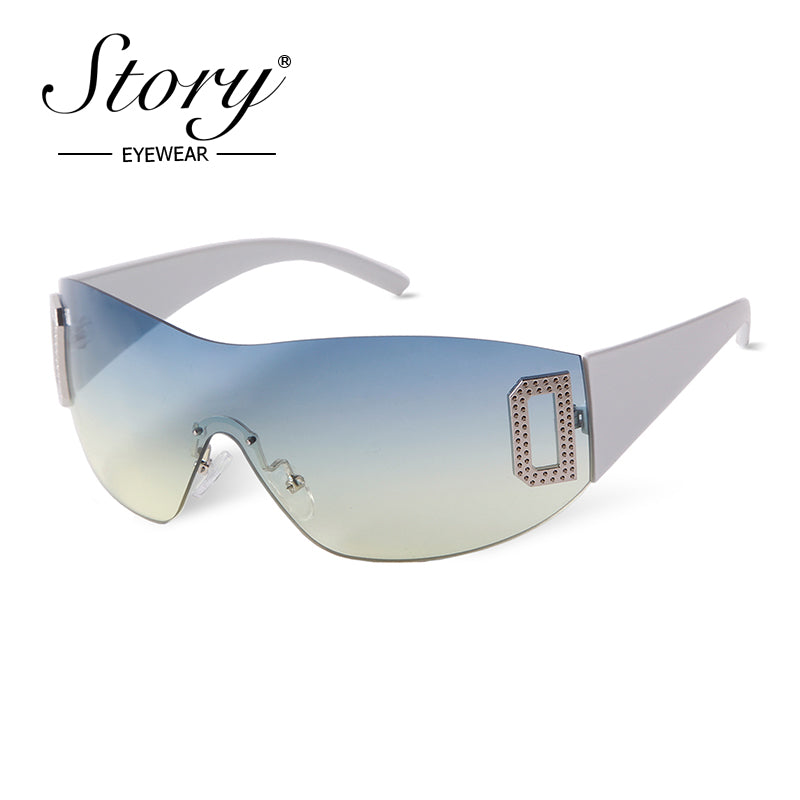 Sports sunglasses,Fashion integrated large frame goggles, personalized sunglasses for women