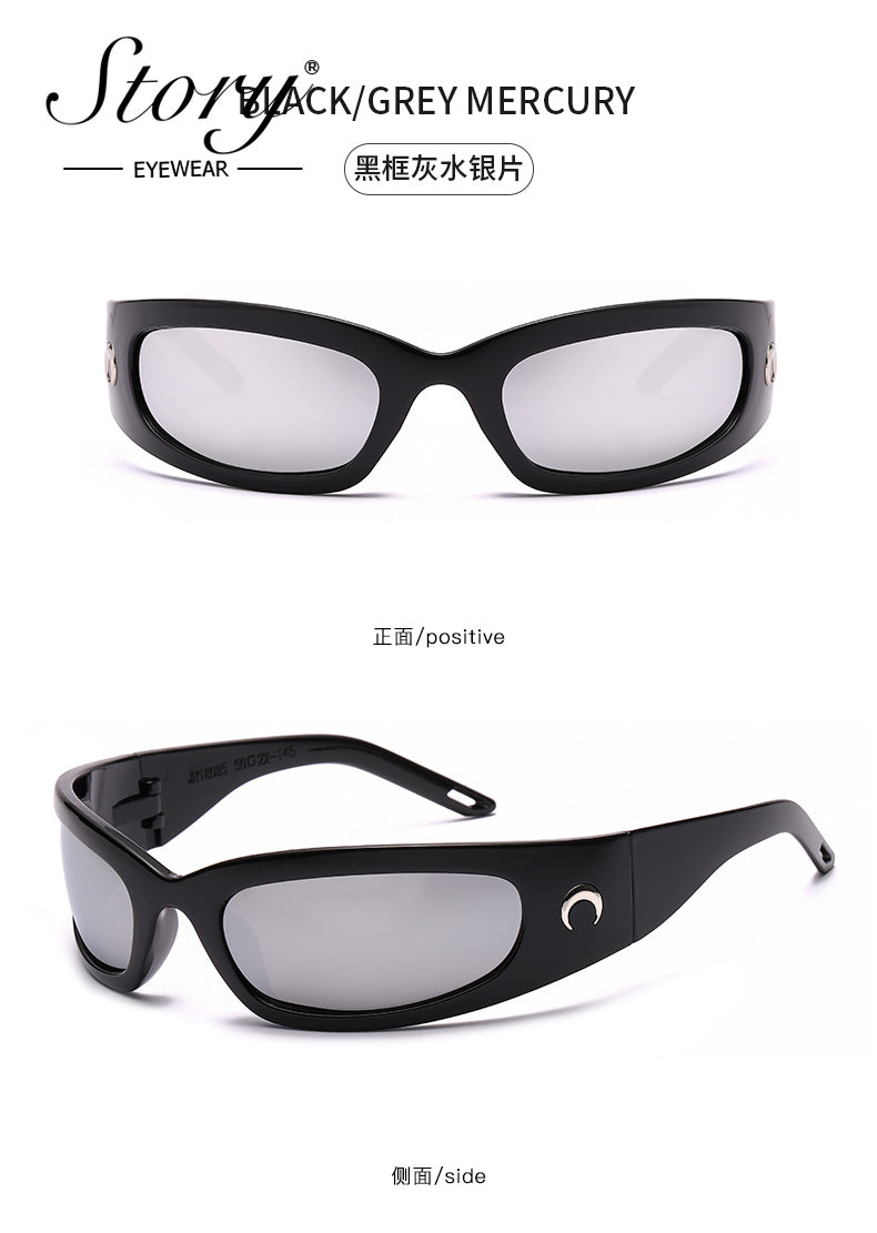 2024 New Trendy Colorful Reflective Glasses,Fashion Cross Mirror Sunglasses,Outdoor Unisex Cycling Sports Sunglasses