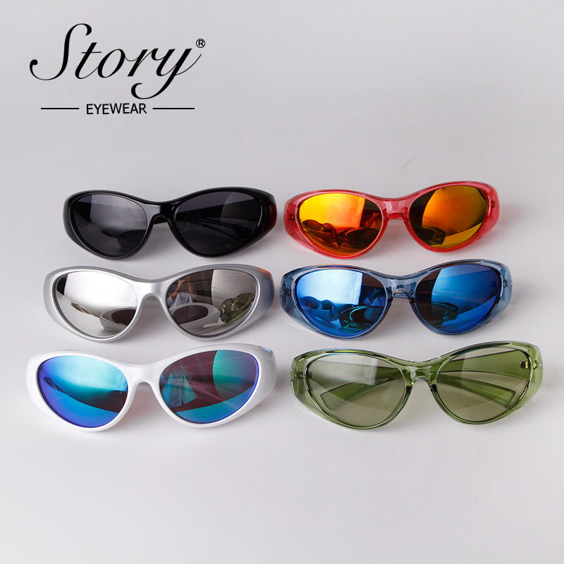 2024 New Steam Punk Trendy Sunglasses Technology Future Sense Goggles,Sports Sunglasses