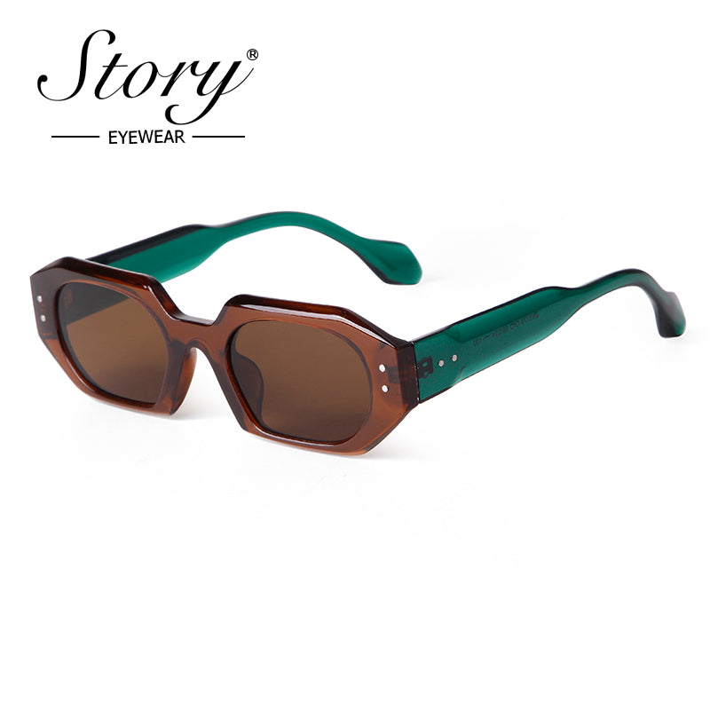 2024 new street photo polygonal UV resistant sunglasses,sweet and cool hip-hop style sunglasses