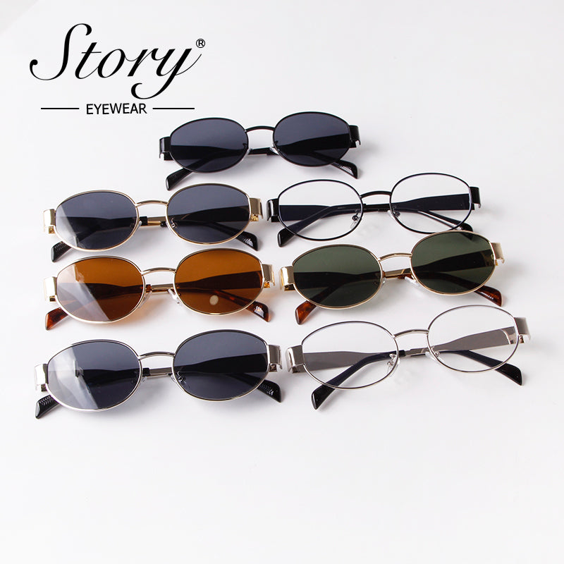 2024 New Women'S Sunglasses, Retro Oval Sunglasses  UV protection, Street Style Cat Eye Personalized  Sunglasses