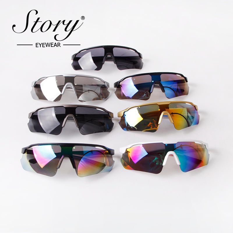2024 New Colorful Bicycle Glasses, Men's Personality Trend, One Piece Sunglasses, Outdoor Sports Sunglasses