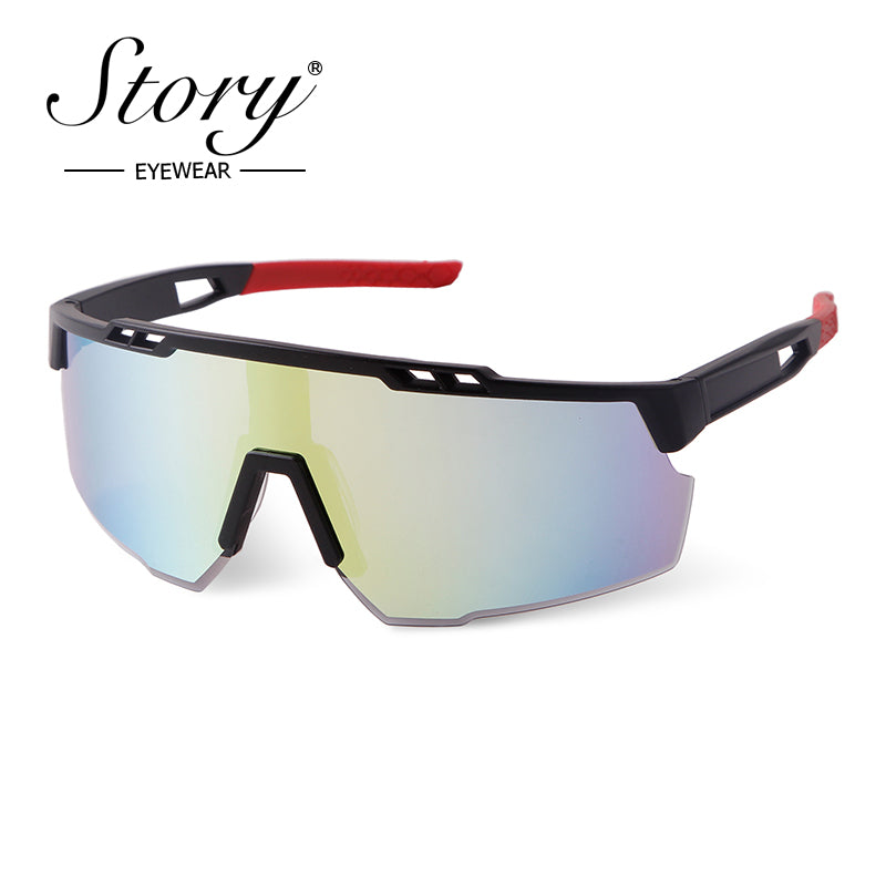 New  personalized sunglasses, large frame integrated windproof glasses, men's and women's fashion cycling
