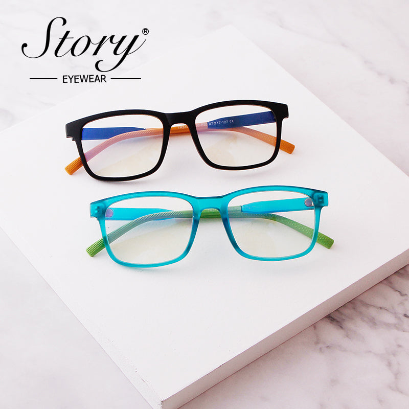 2024 New Fashion Versatile Frame Multi color Anti Blue Light Children's Flat Mirror Campus Trend High Quality Optical Glasses