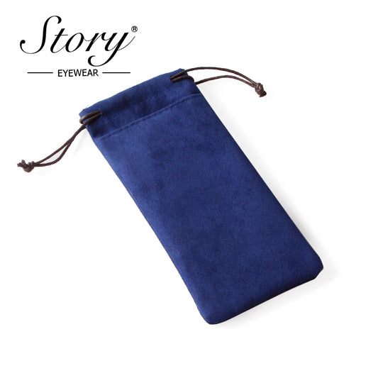 2024 New Double sided Drawstring Velvet Glasses Bag for Outdoor Travel Portable Glasses Bag
