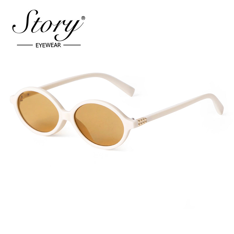 2024 New European and American Fashion Elliptical Small Frame Sunglasses for Women High Grade Sunglasses for Women