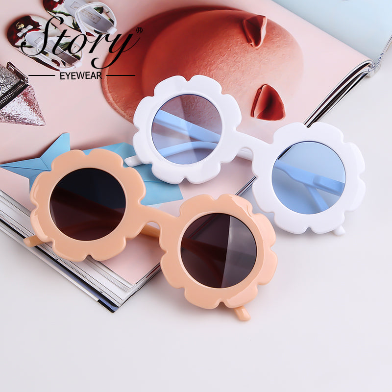 New Fashion Children's Cartoon Cute Fashion Style Sunflower Sunglasses Sunshade Versatile Children's Sunglasses