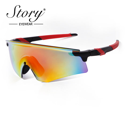 2024 New Sports Large Frame Frameless Outdoor Sports Riding Windproof Glasses Colorful Goggles