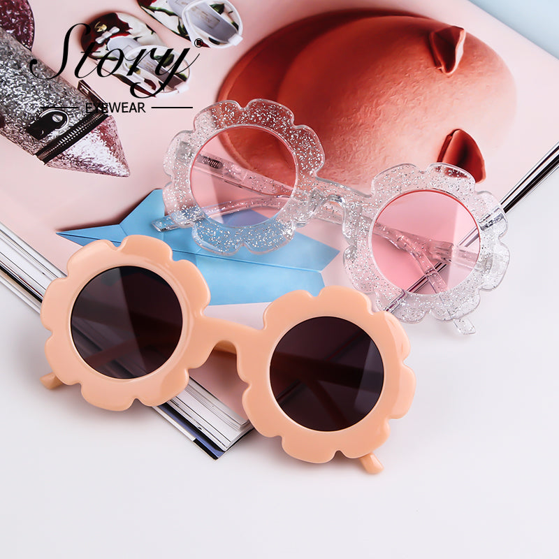 New Fashion Children's Cartoon Cute Fashion Style Sunflower Sunglasses Sunshade Versatile Children's Sunglasses