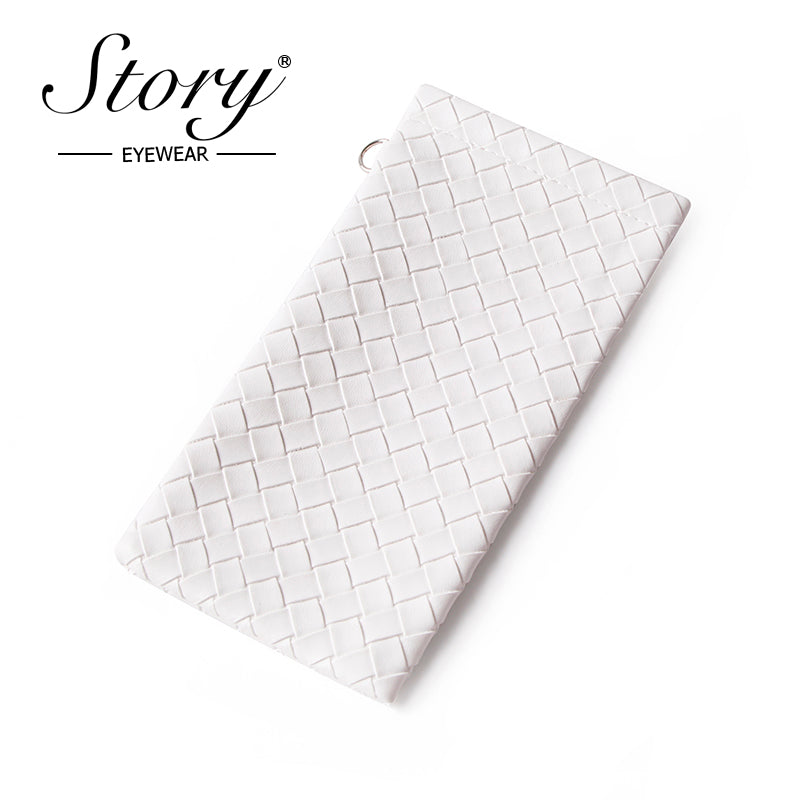 New minimalist and fashionable eyewear bag, solid color woven leather eyewear storage bag