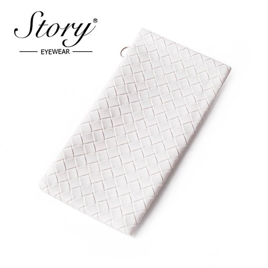 New minimalist and fashionable eyewear bag, solid color woven leather eyewear storage bag