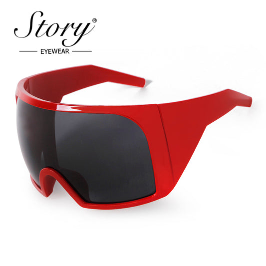 2024 Outdoor Sports Cycling conjoined Colorful Windproof Sunglasses,Fashion Personality